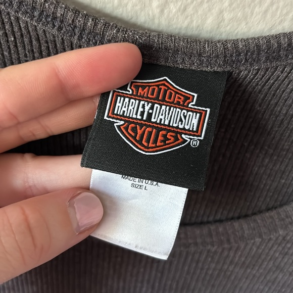 Vintage Harley Davidson sequin logo ribbed knit cropped tank - Picture 3 of 5